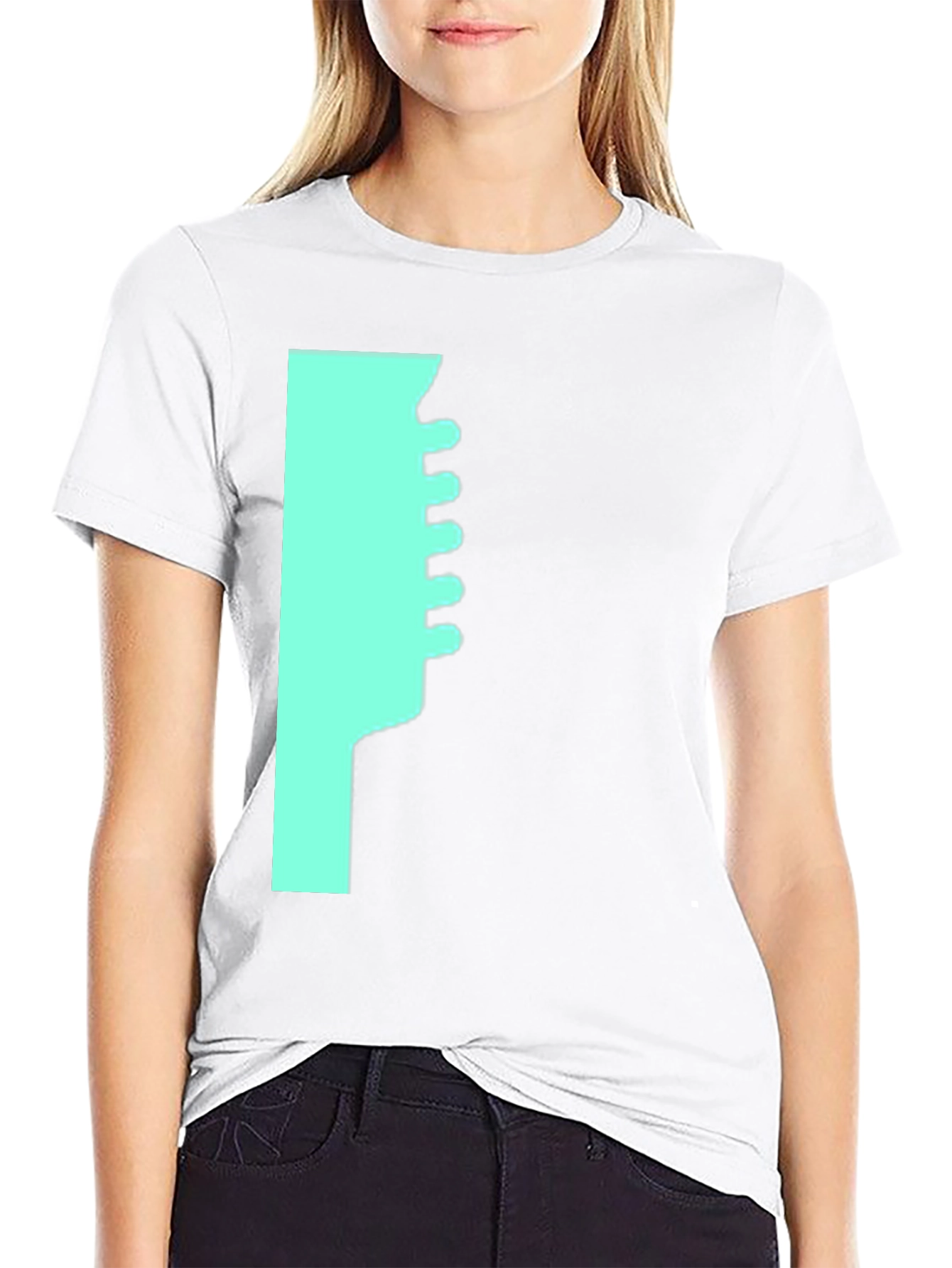 Modern Graphic T-Shirt - Teal Abstract Design