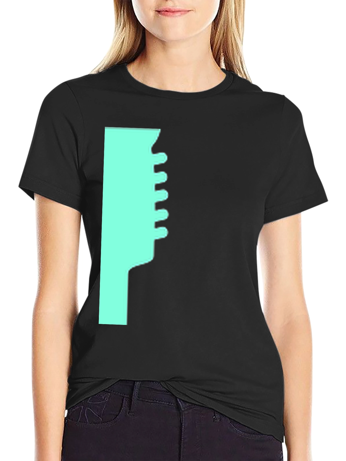 Modern Graphic T-Shirt - Teal Abstract Design