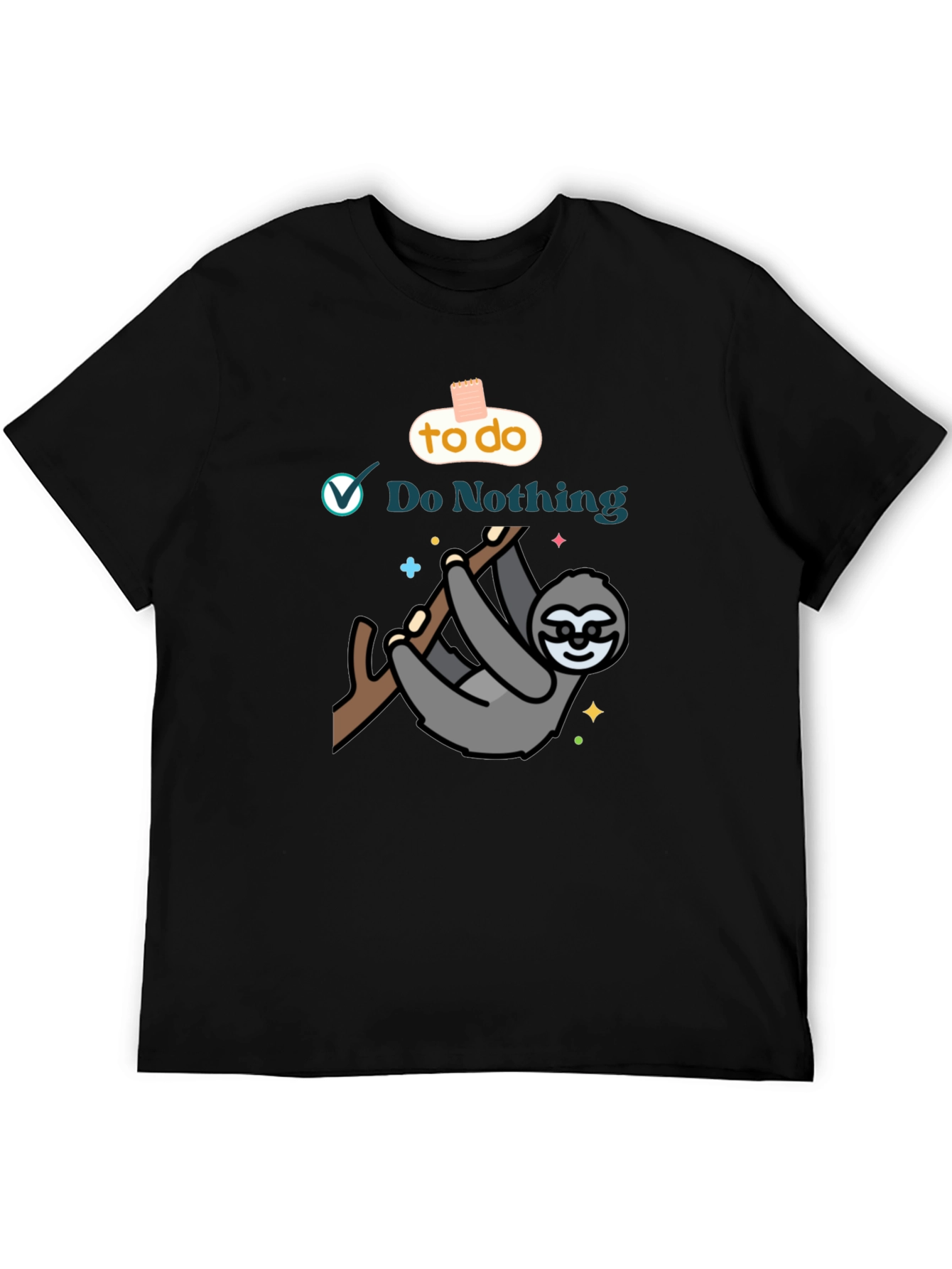 Lazy Sloth Do Nothing Graphic T-Shirt