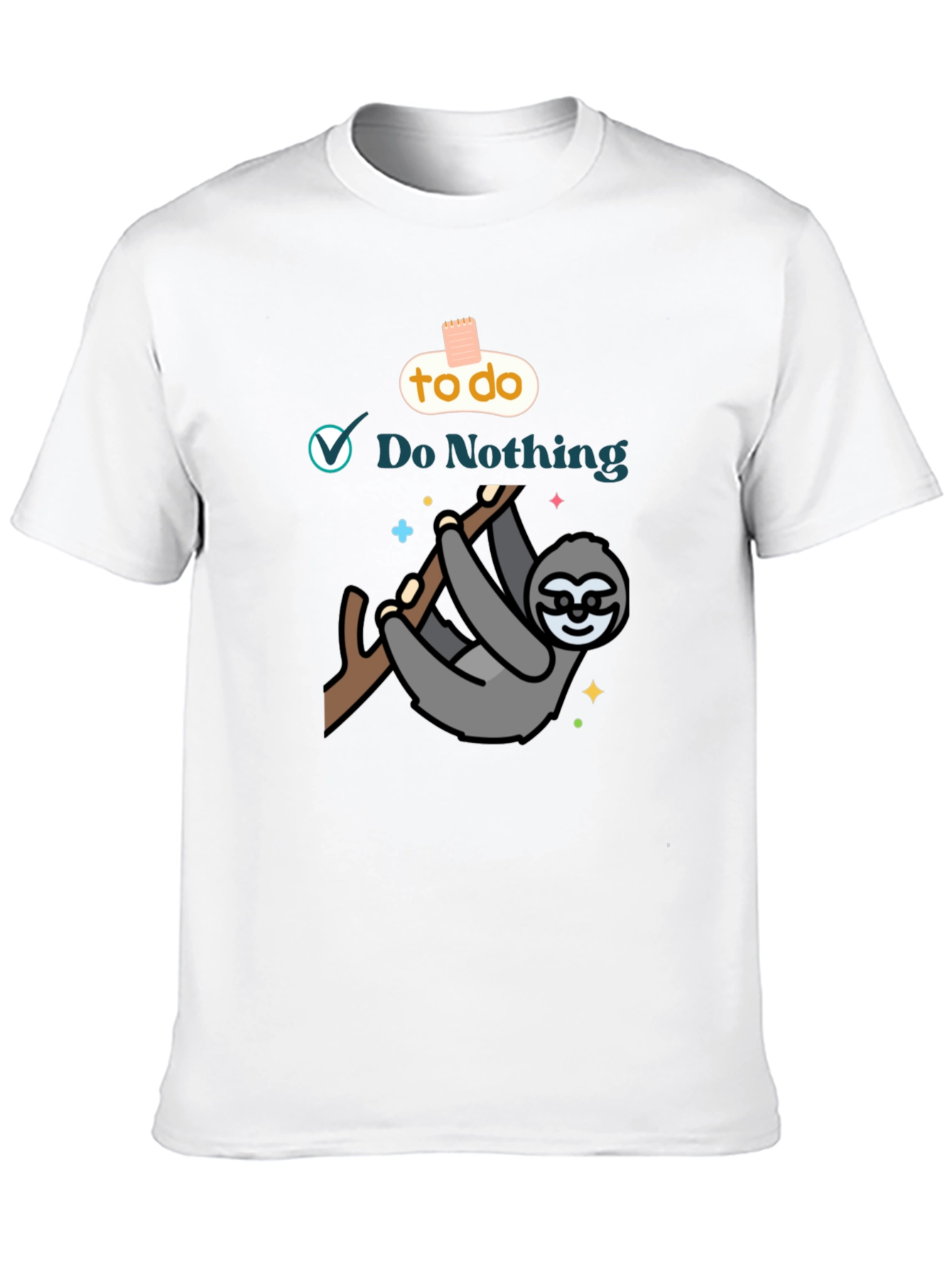 Lazy Sloth Do Nothing Graphic T-Shirt