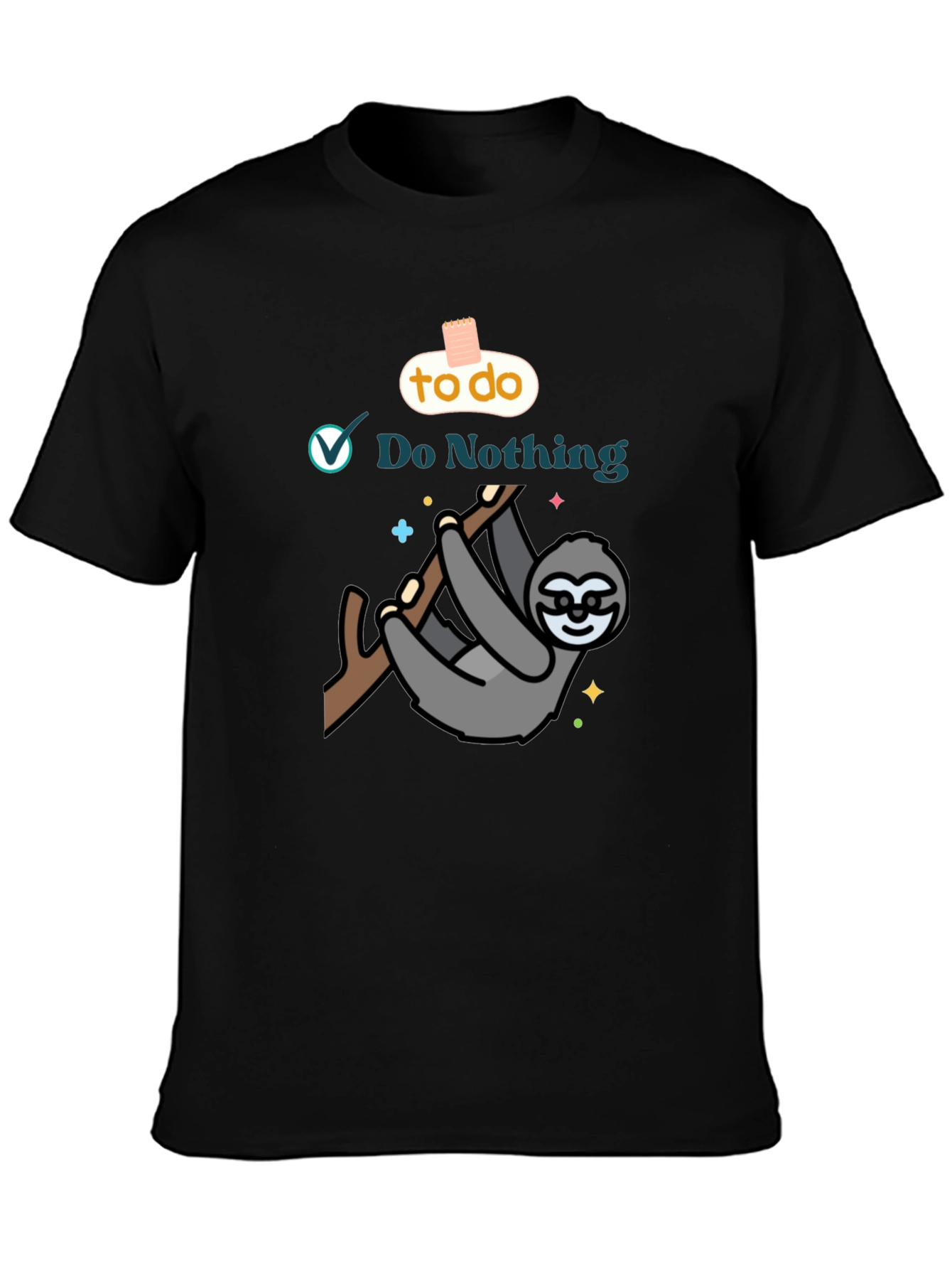 Lazy Sloth Do Nothing Graphic T-Shirt