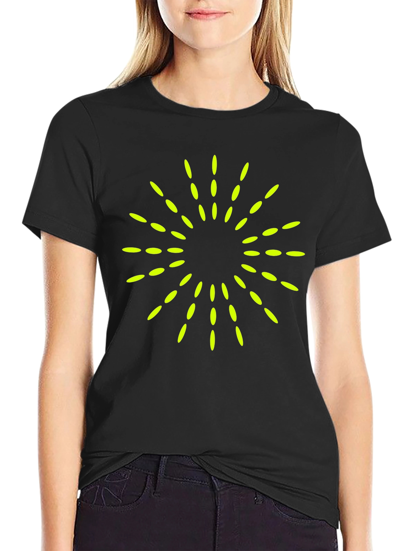 Modern Graphic Tee - Burst Design Black