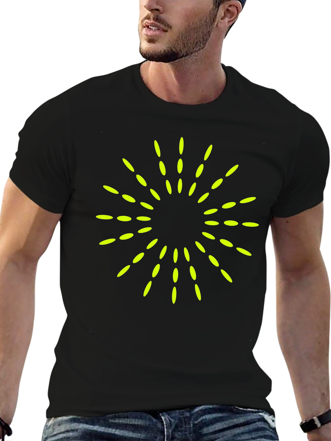 Modern Graphic Tee - Burst Design Black