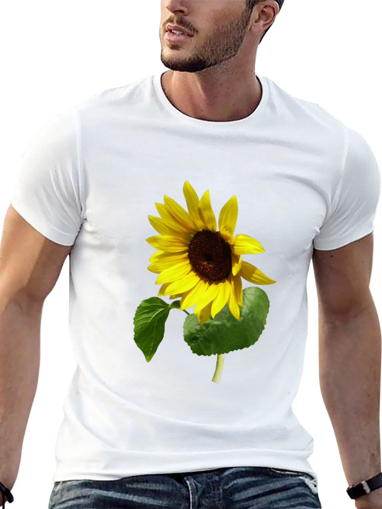 Sunflower Graphic Print T-Shirt - Black