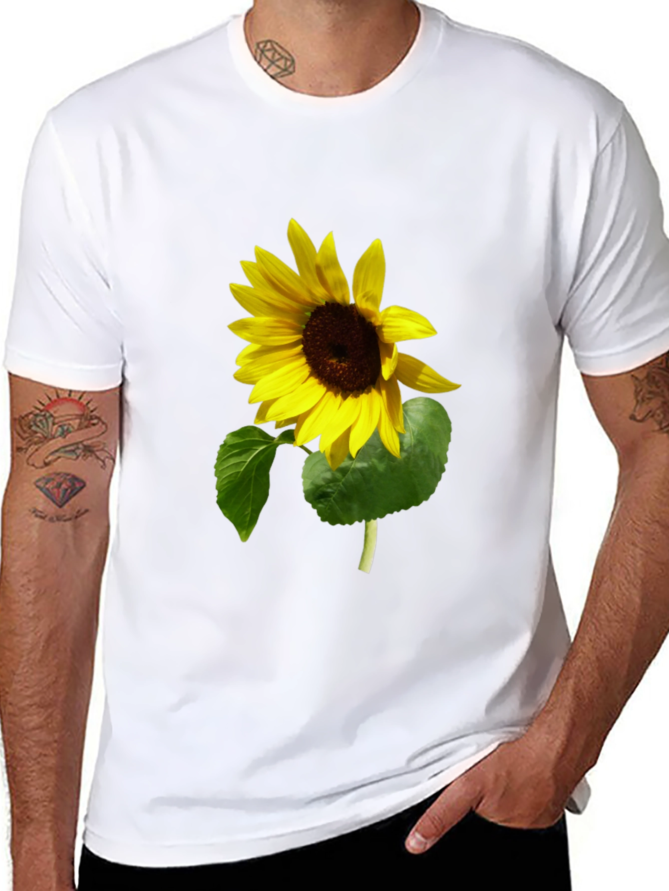 Sunflower Graphic Print T-Shirt - Black
