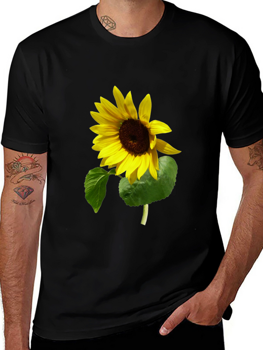 Sunflower Graphic Print T-Shirt - Black