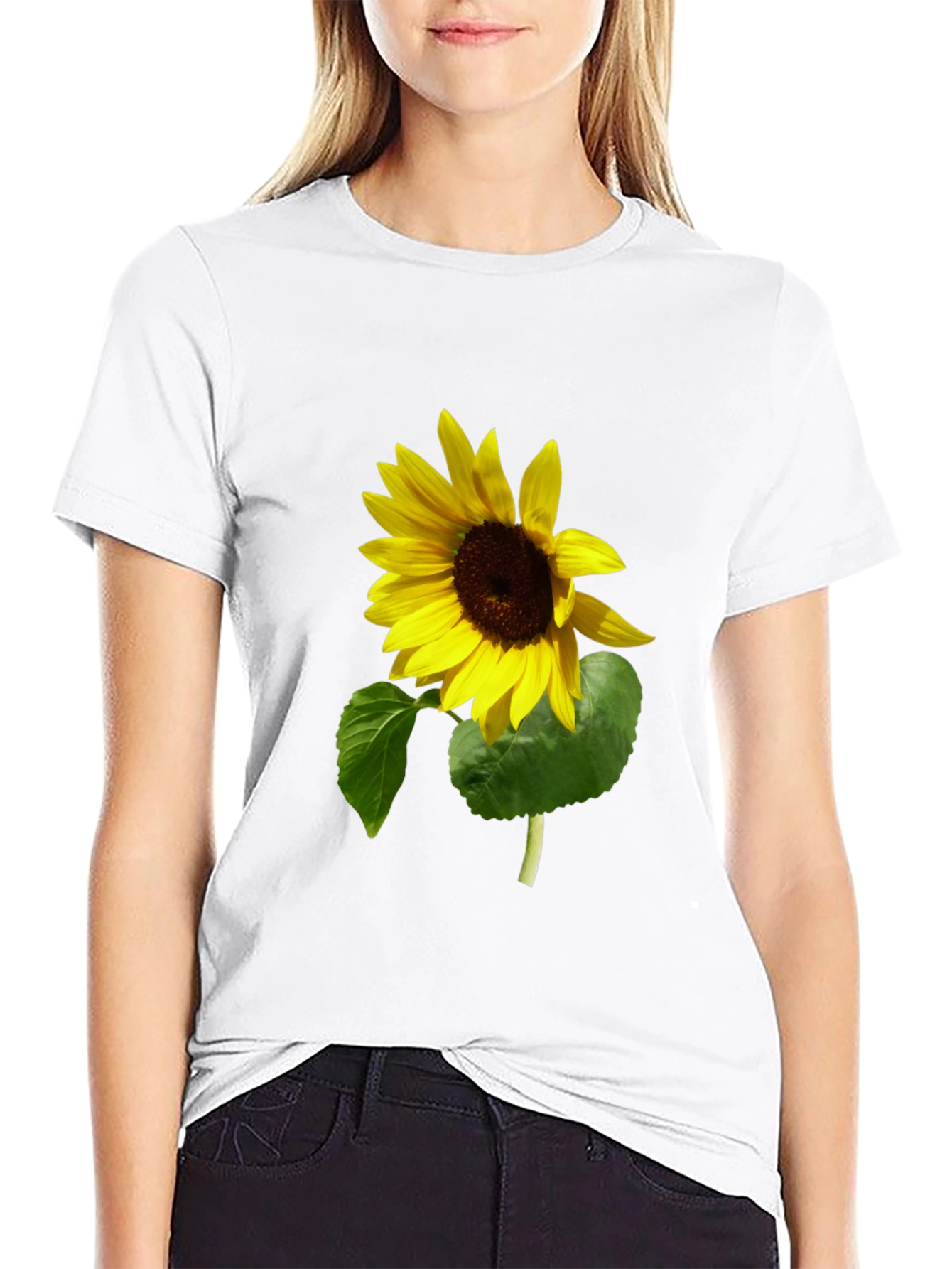 Sunflower Graphic Print T-Shirt - Black