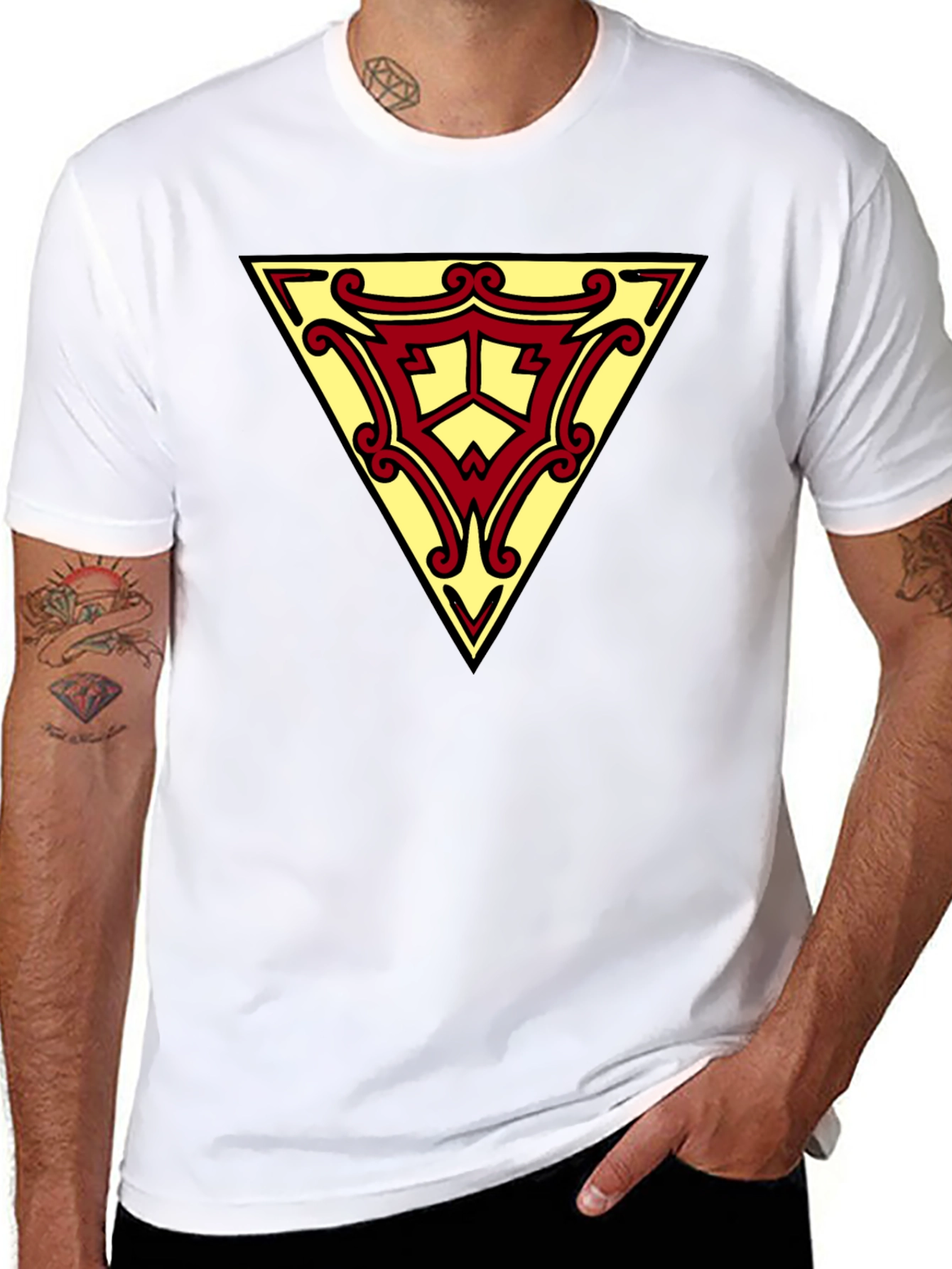 Triangle Emblem Graphic Black T-Shirt