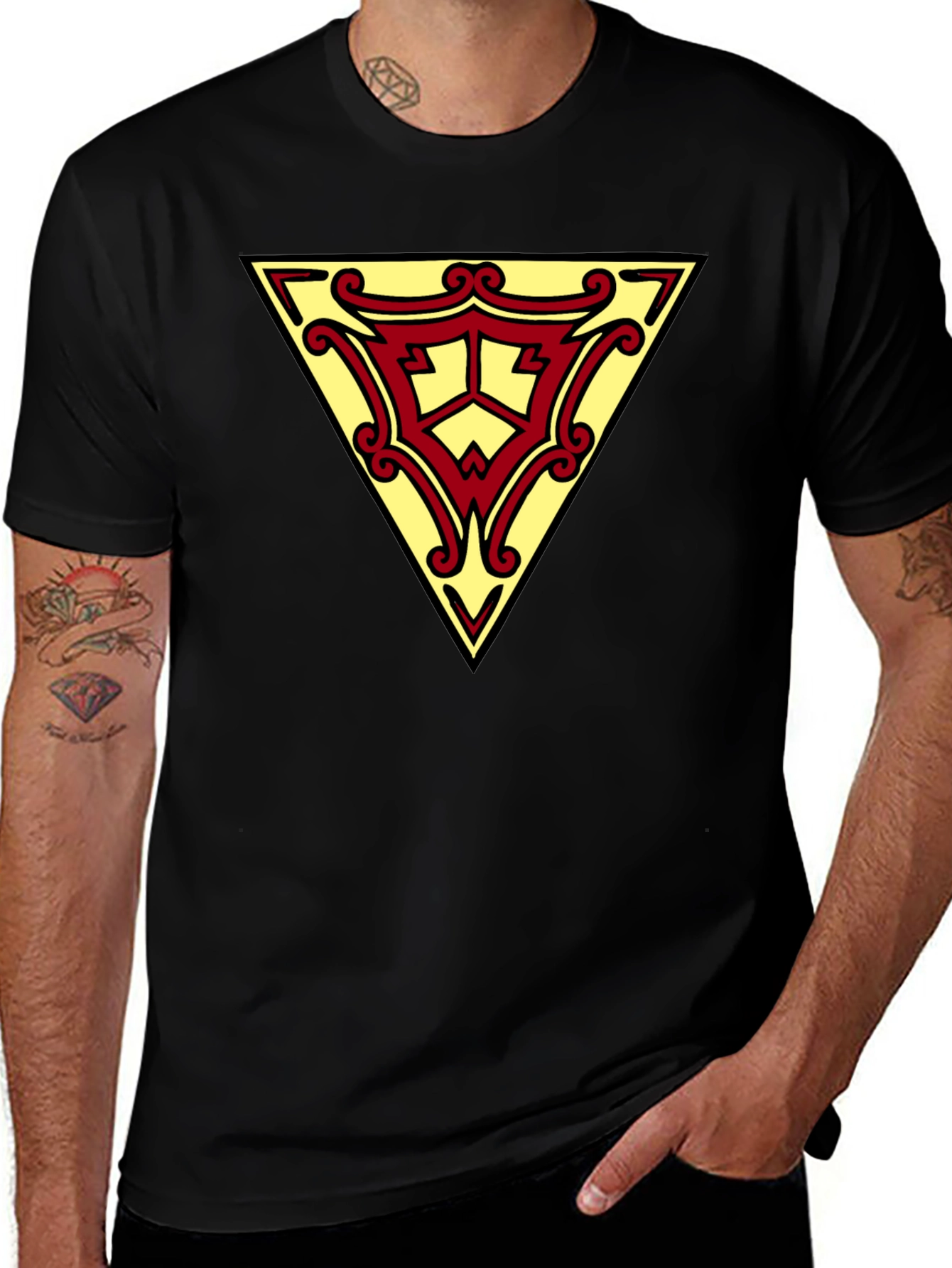 Triangle Emblem Graphic Black T-Shirt