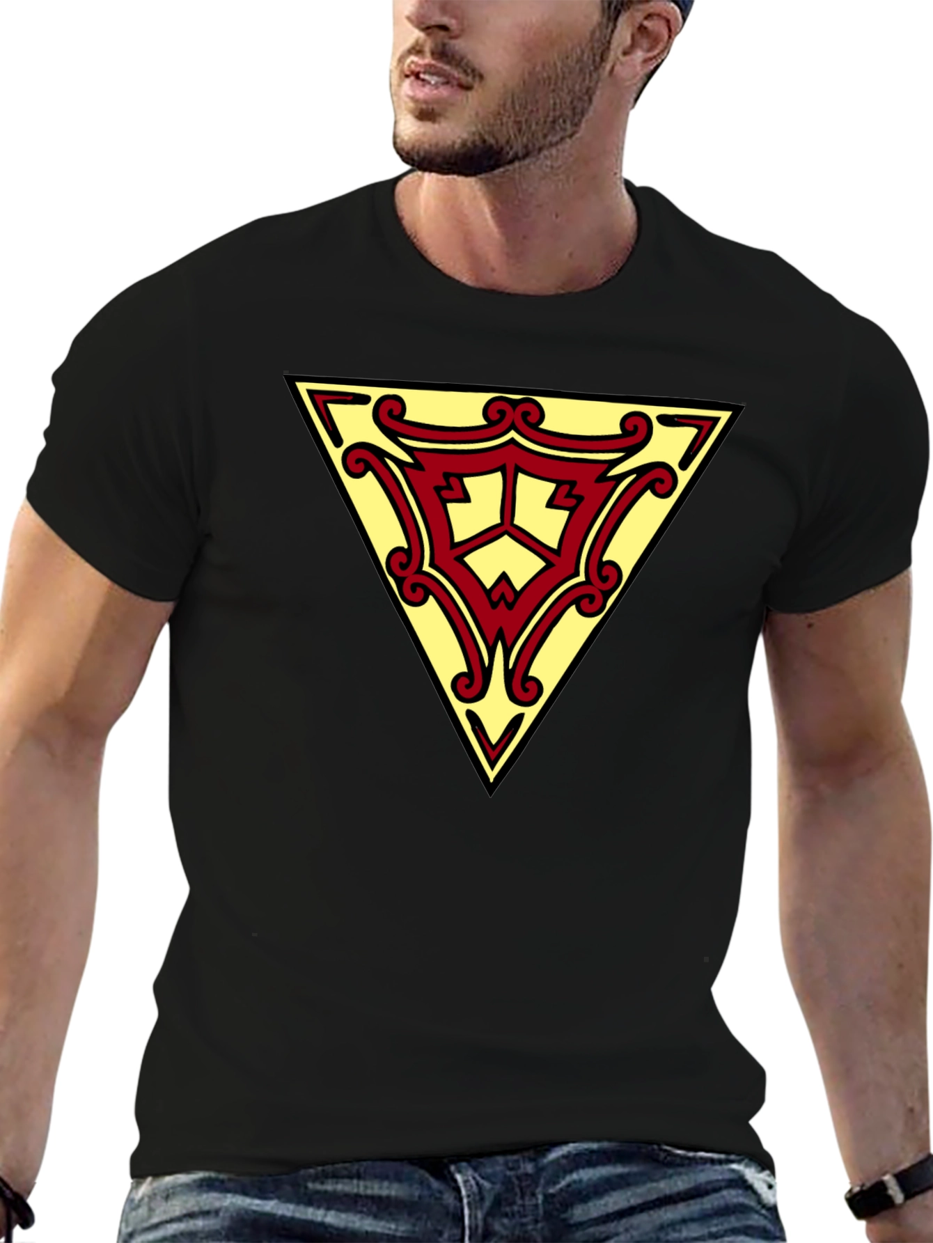 Triangle Emblem Graphic Black T-Shirt