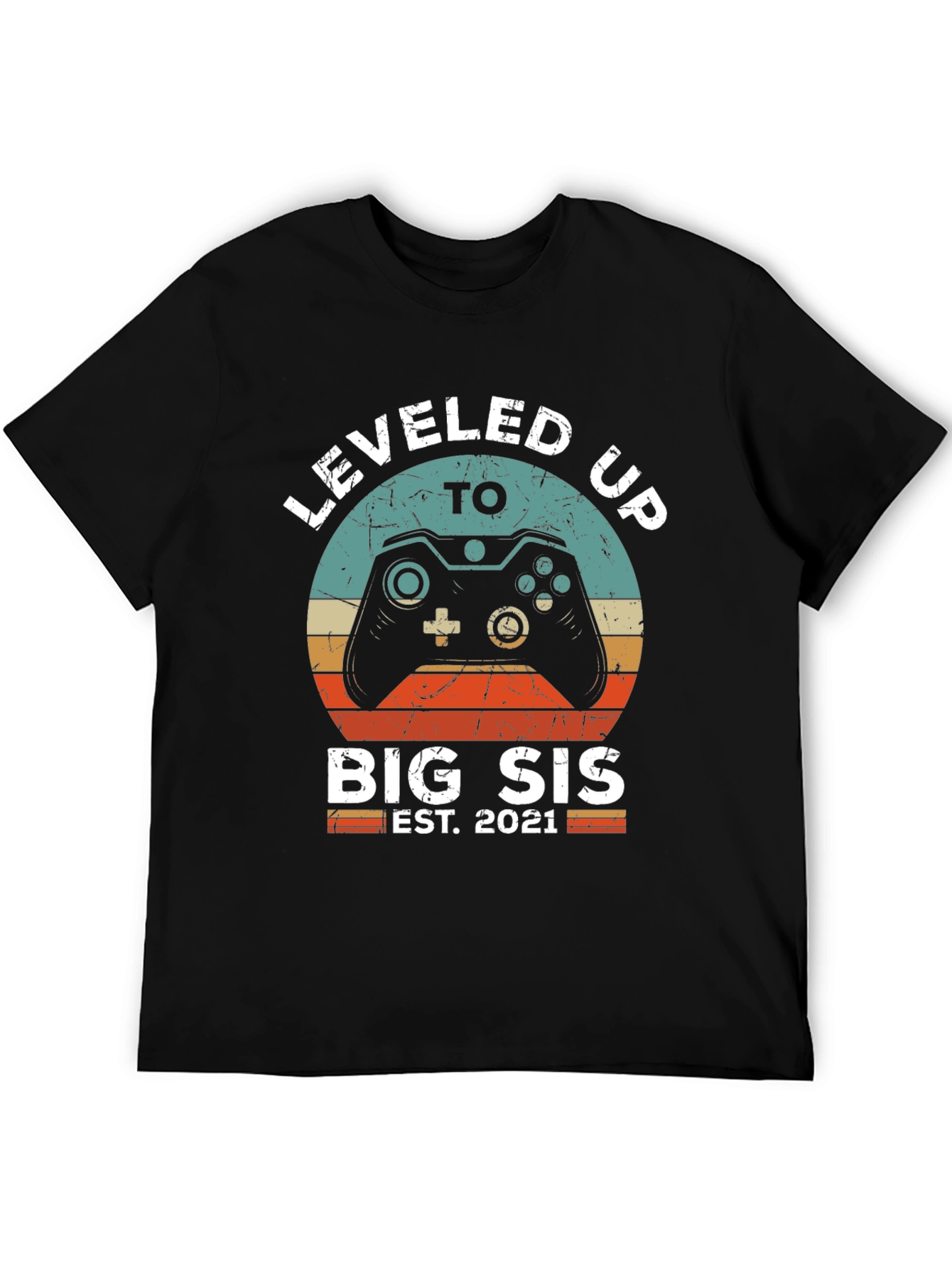 Leveled Up to Big Sis Est. 2021 T-Shirt