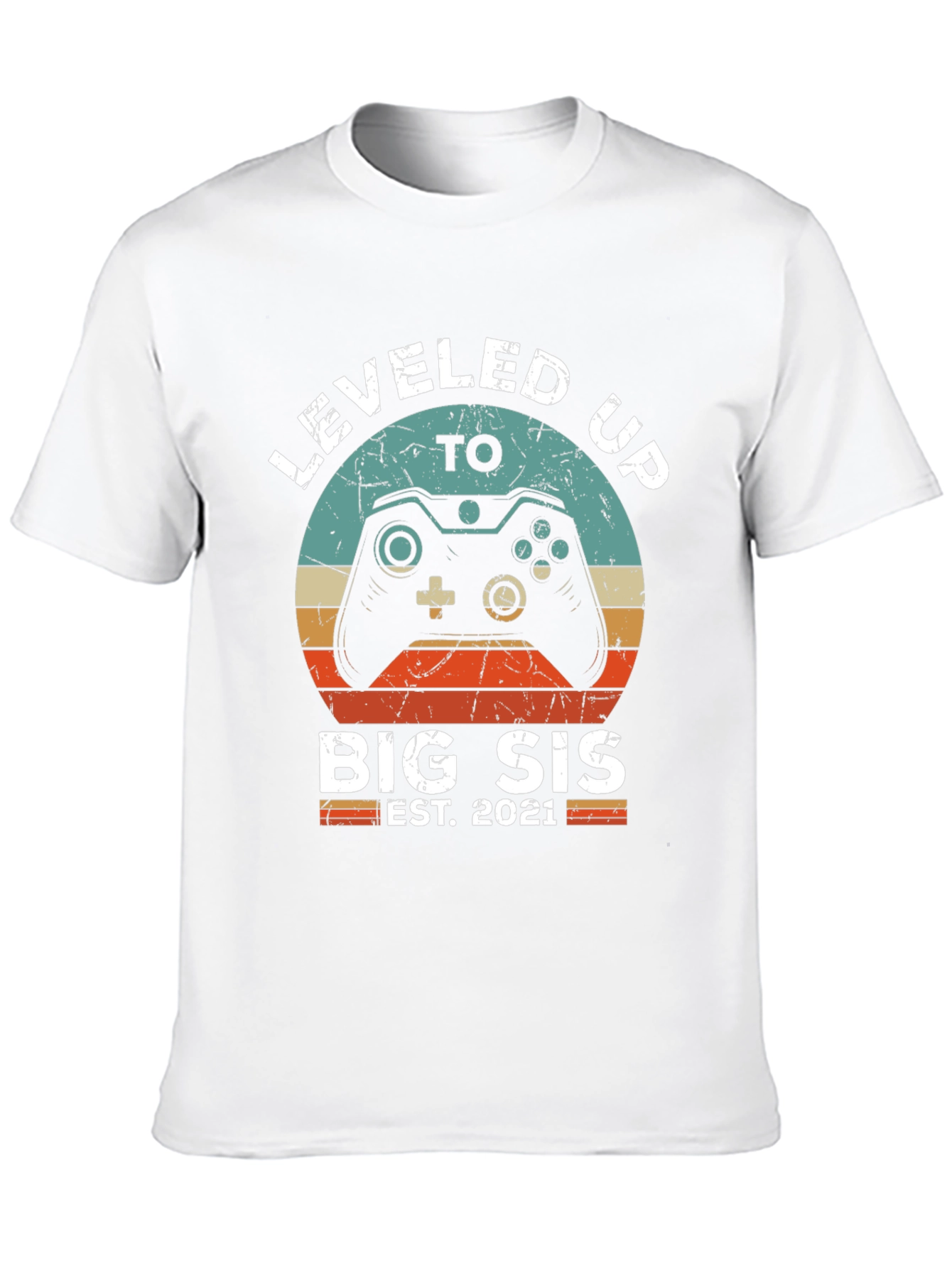 Leveled Up to Big Sis Est. 2021 T-Shirt
