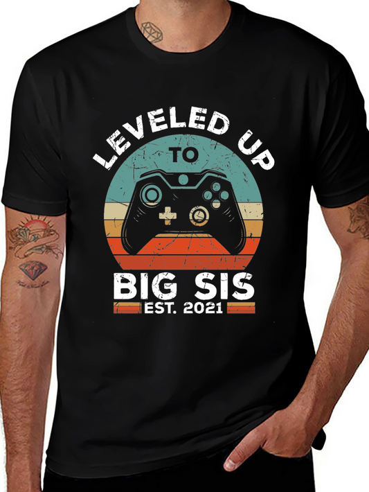 Leveled Up to Big Sis Est. 2021 T-Shirt