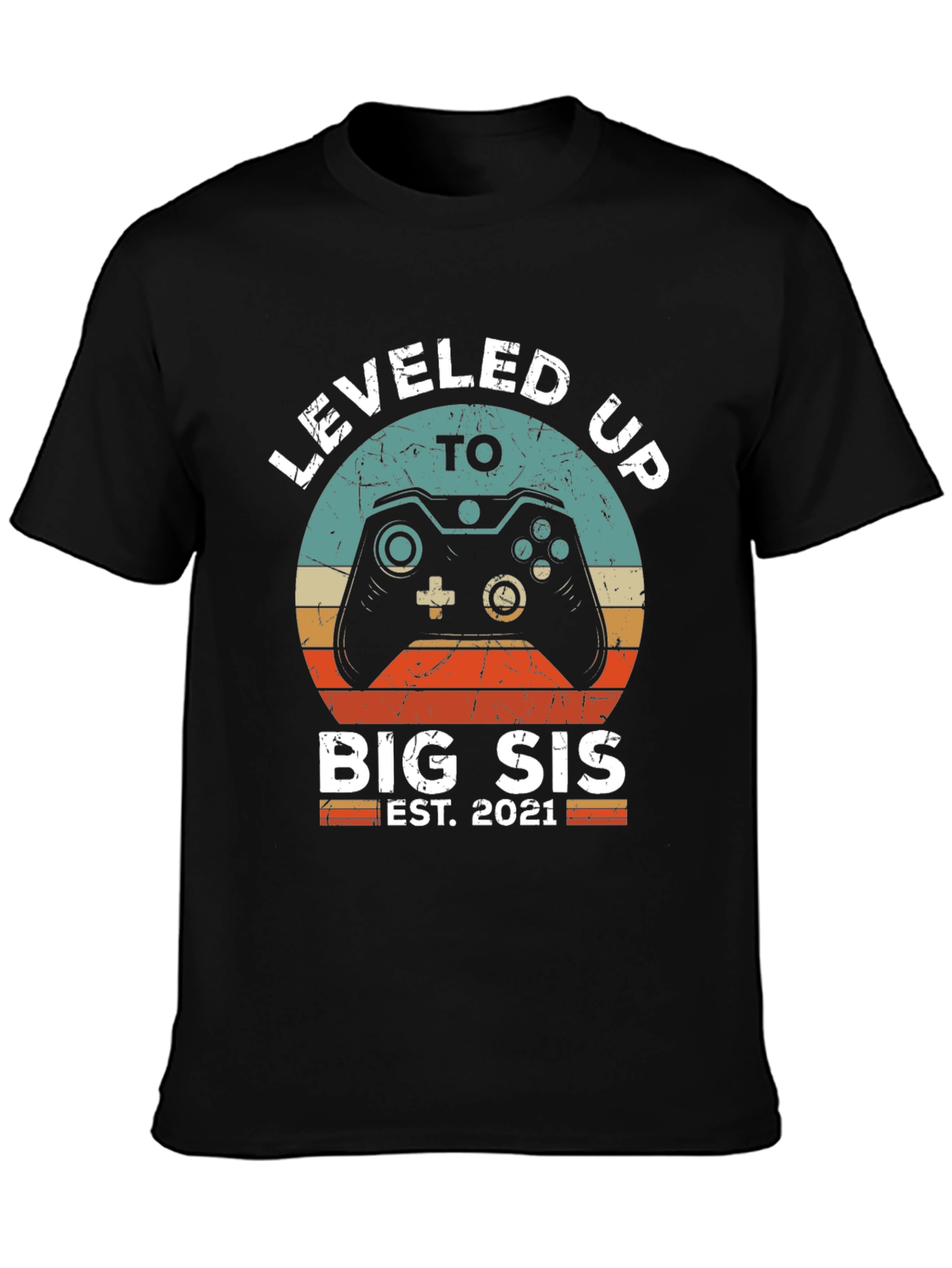 Leveled Up to Big Sis Est. 2021 T-Shirt