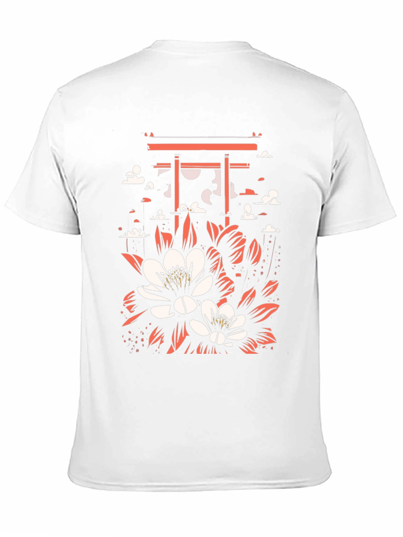 Floral Gate Graphic Tee - Black Cotton T-Shirt