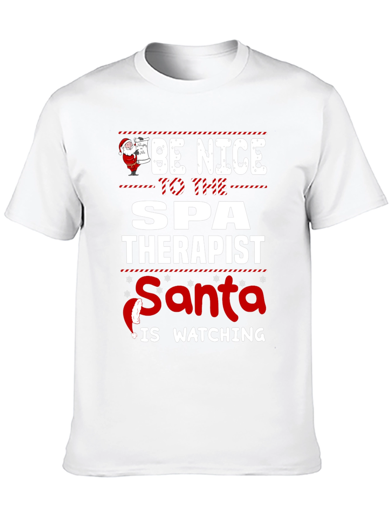 Funny Spa Therapist Santa Watching T-Shirt