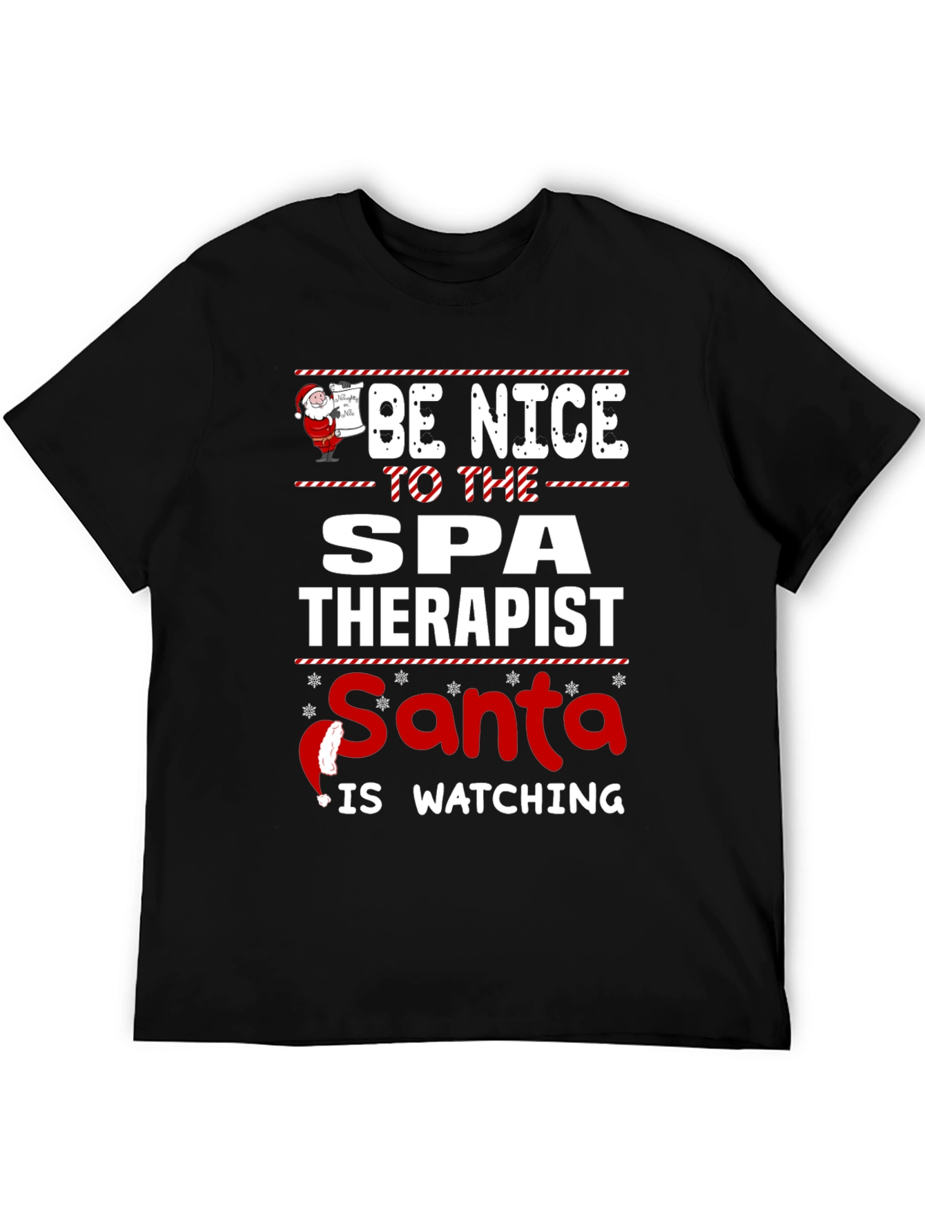 Funny Spa Therapist Santa Watching T-Shirt