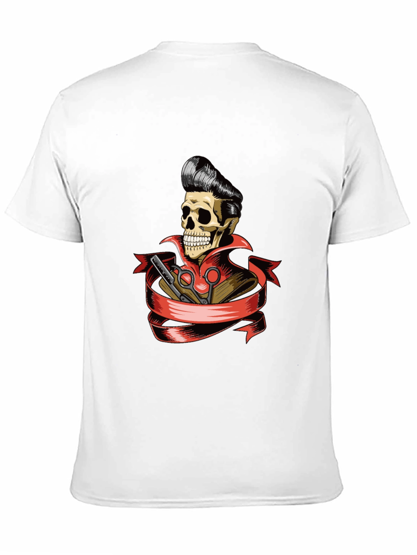 Skull Barber T-Shirt - Rockabilly Style