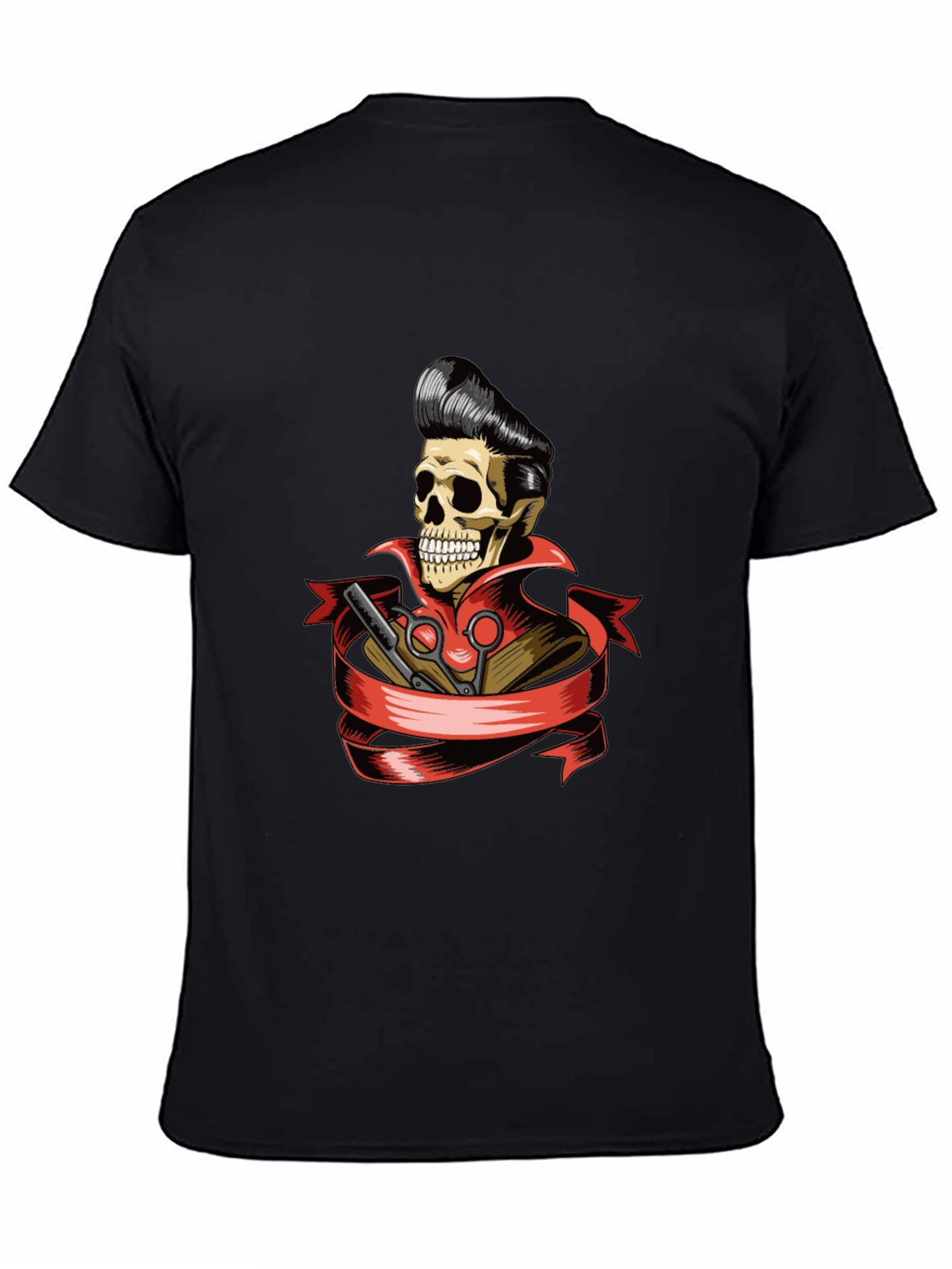 Skull Barber T-Shirt - Rockabilly Style