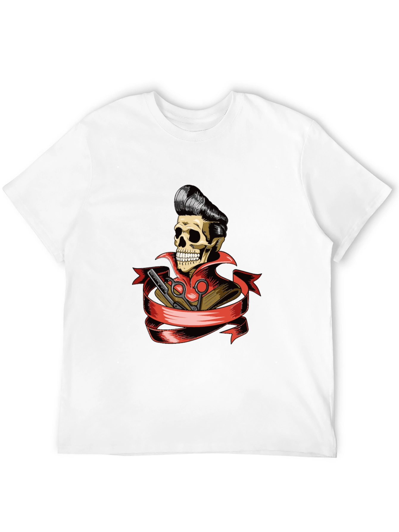 Skull Barber T-Shirt - Rockabilly Style