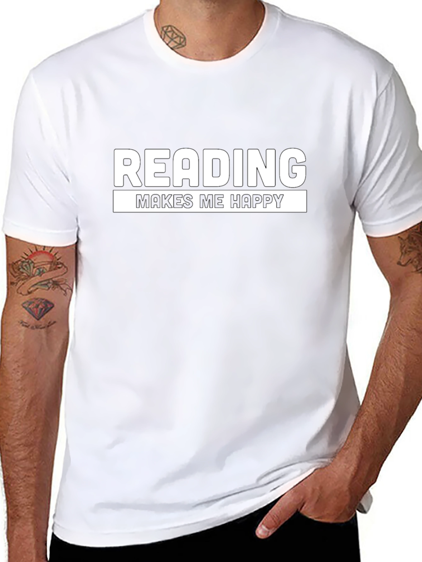 Reading Makes Me Happy Black T-Shirt