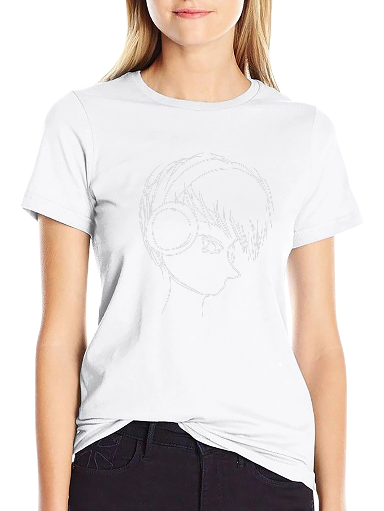 Anime Sketch Black T-Shirt