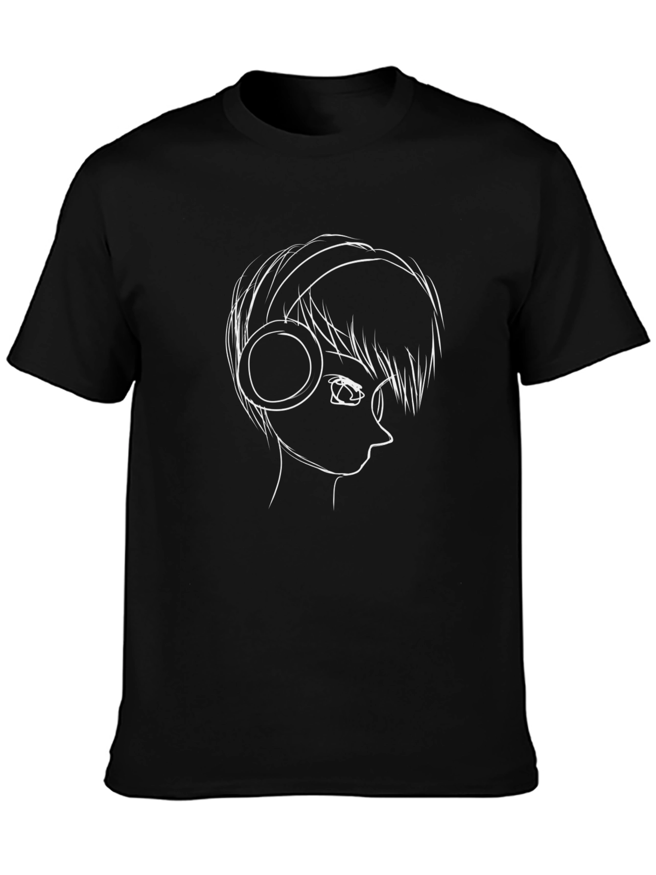 Anime Sketch Black T-Shirt