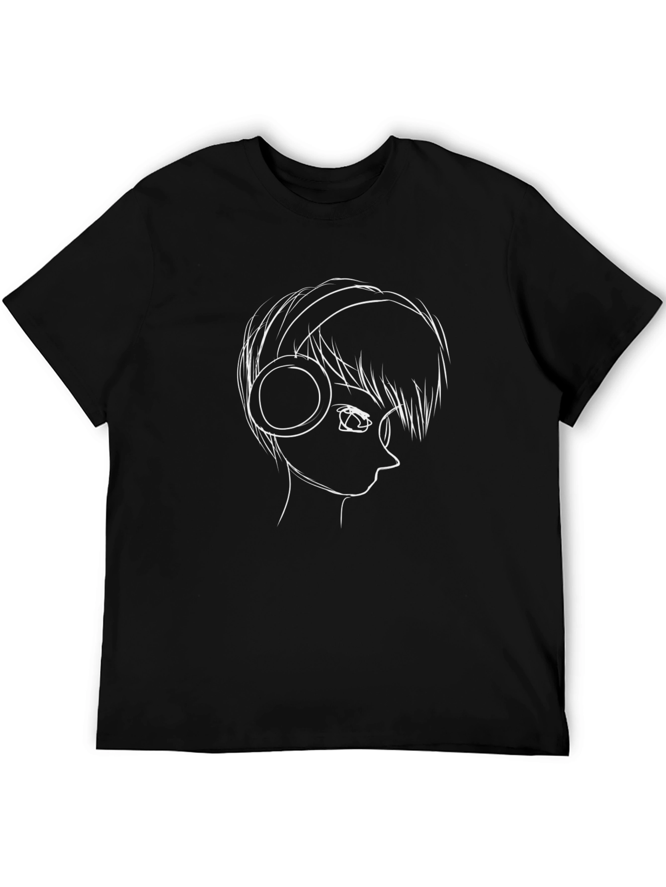 Anime Sketch Black T-Shirt