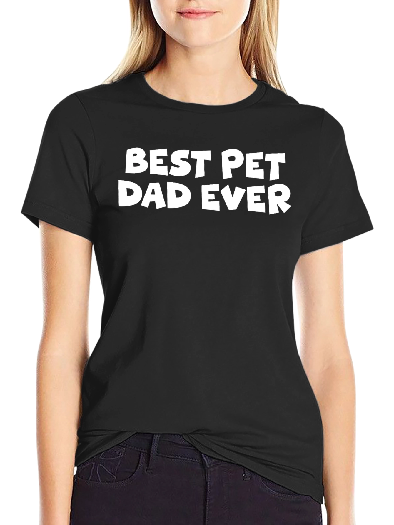 Best Pet Dad Ever T-Shirt Black Cotton Tee
