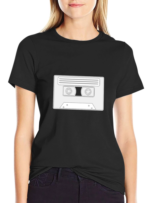 Retro Cassette Tape Graphic T-Shirt - Black
