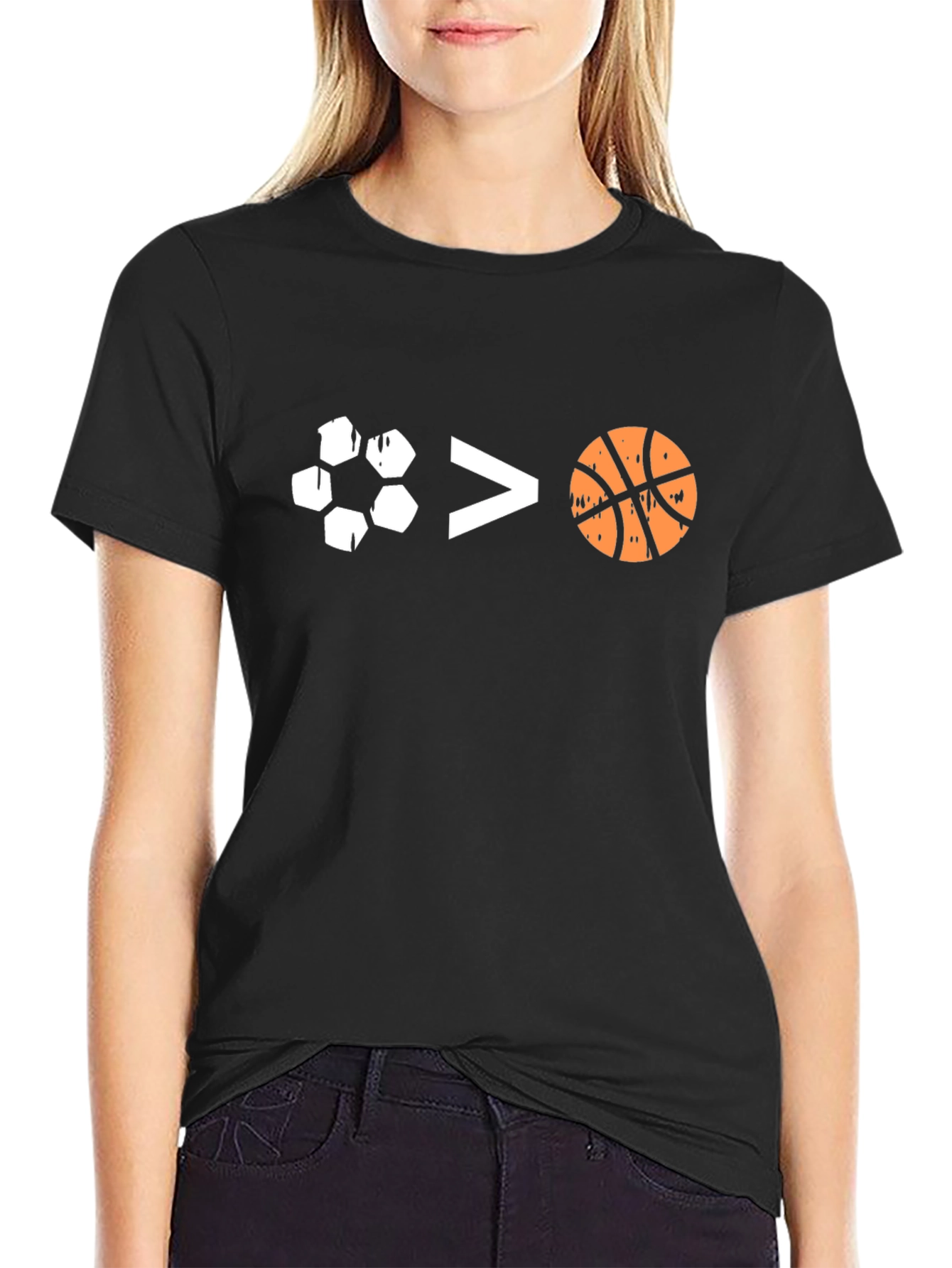 Soccer > Basketball Graphic T-Shirt - Black