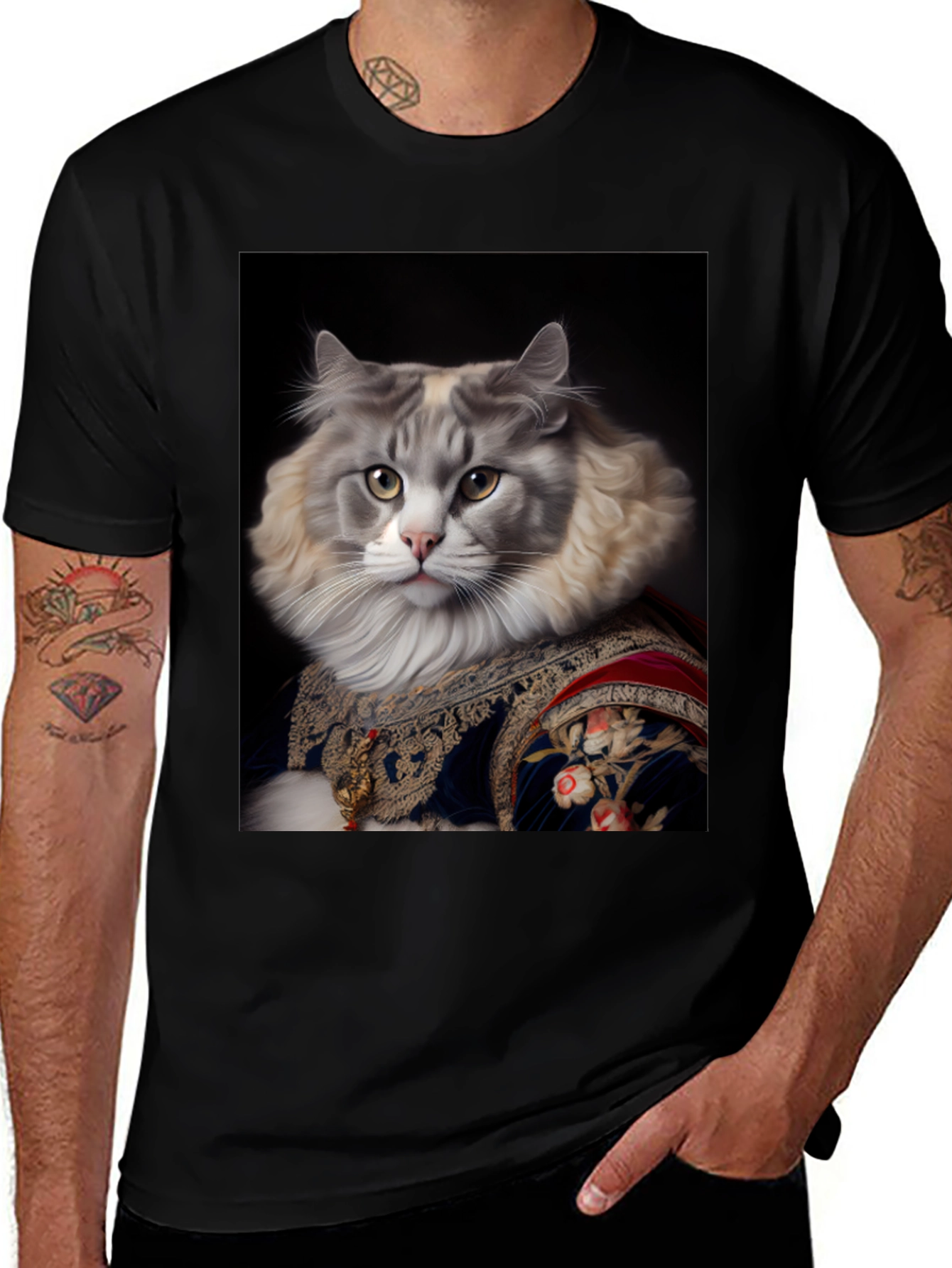 Regal Cat Portrait T-Shirt