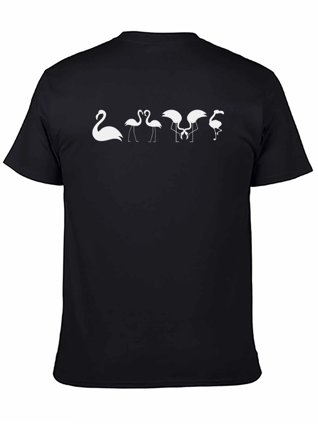 Flamingo Evolution Graphic Tee - Black Cotton Casual Shirt