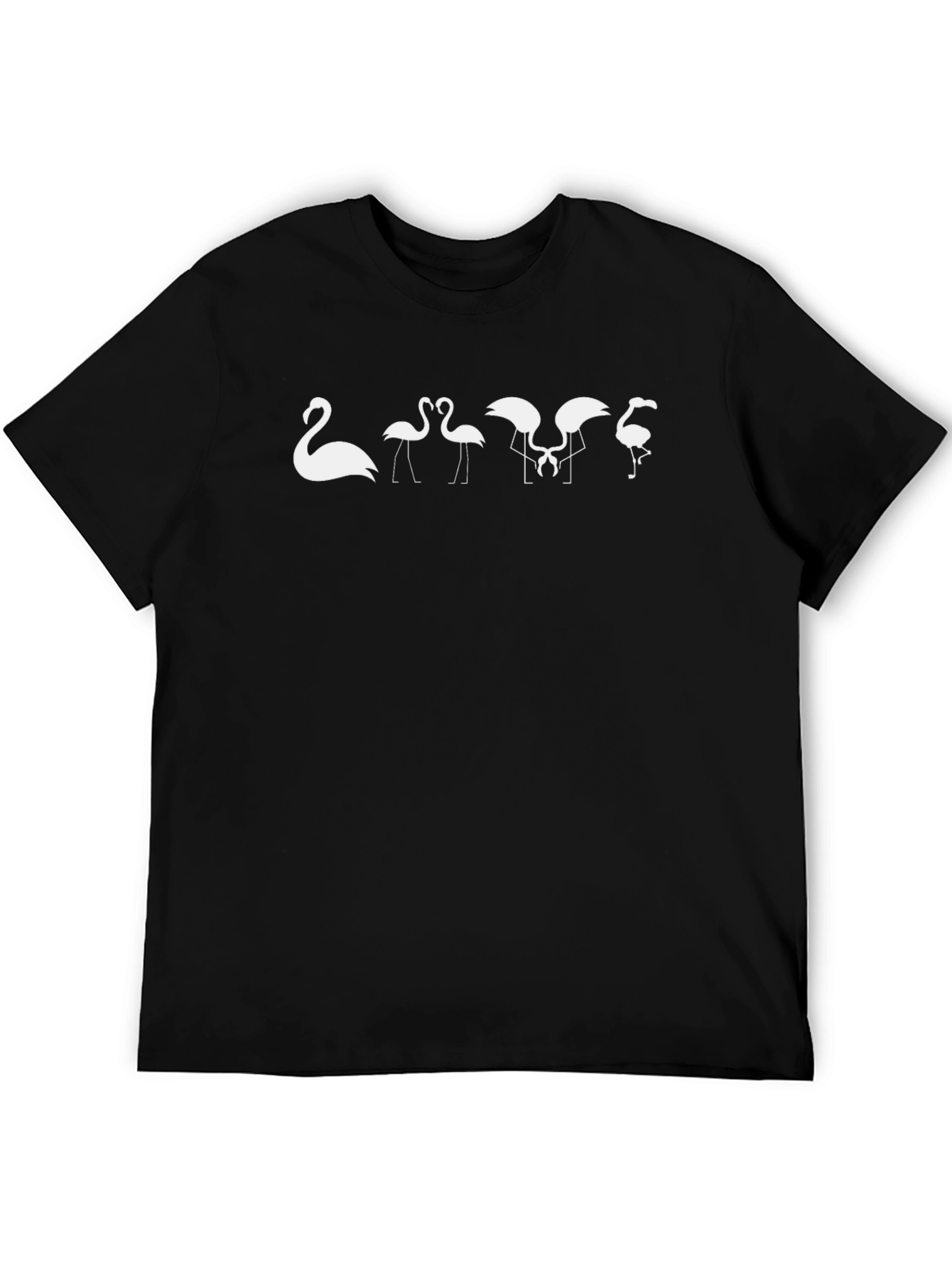 Flamingo Evolution Graphic Tee - Black Cotton Casual Shirt