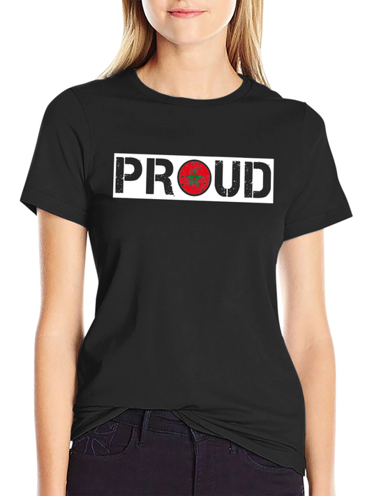 Proud Morocco Flag T-Shirt - Stylish Black Tee