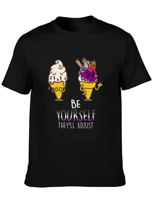 Be Yourself Pride Tee with Ice Cream Cone Design