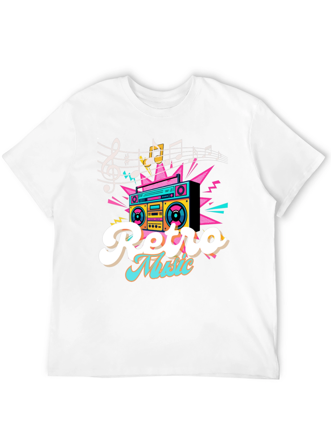 Retro Music T-Shirt - Boombox Graphic Tee