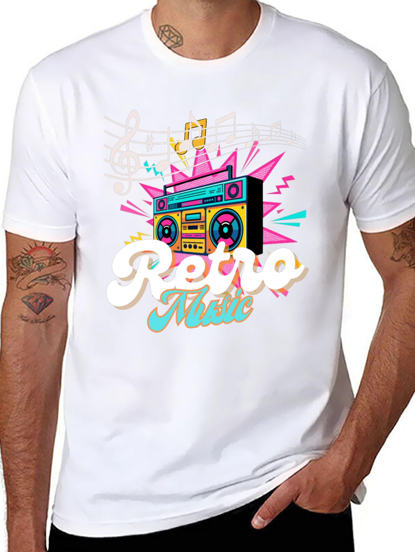 Retro Music T-Shirt - Boombox Graphic Tee
