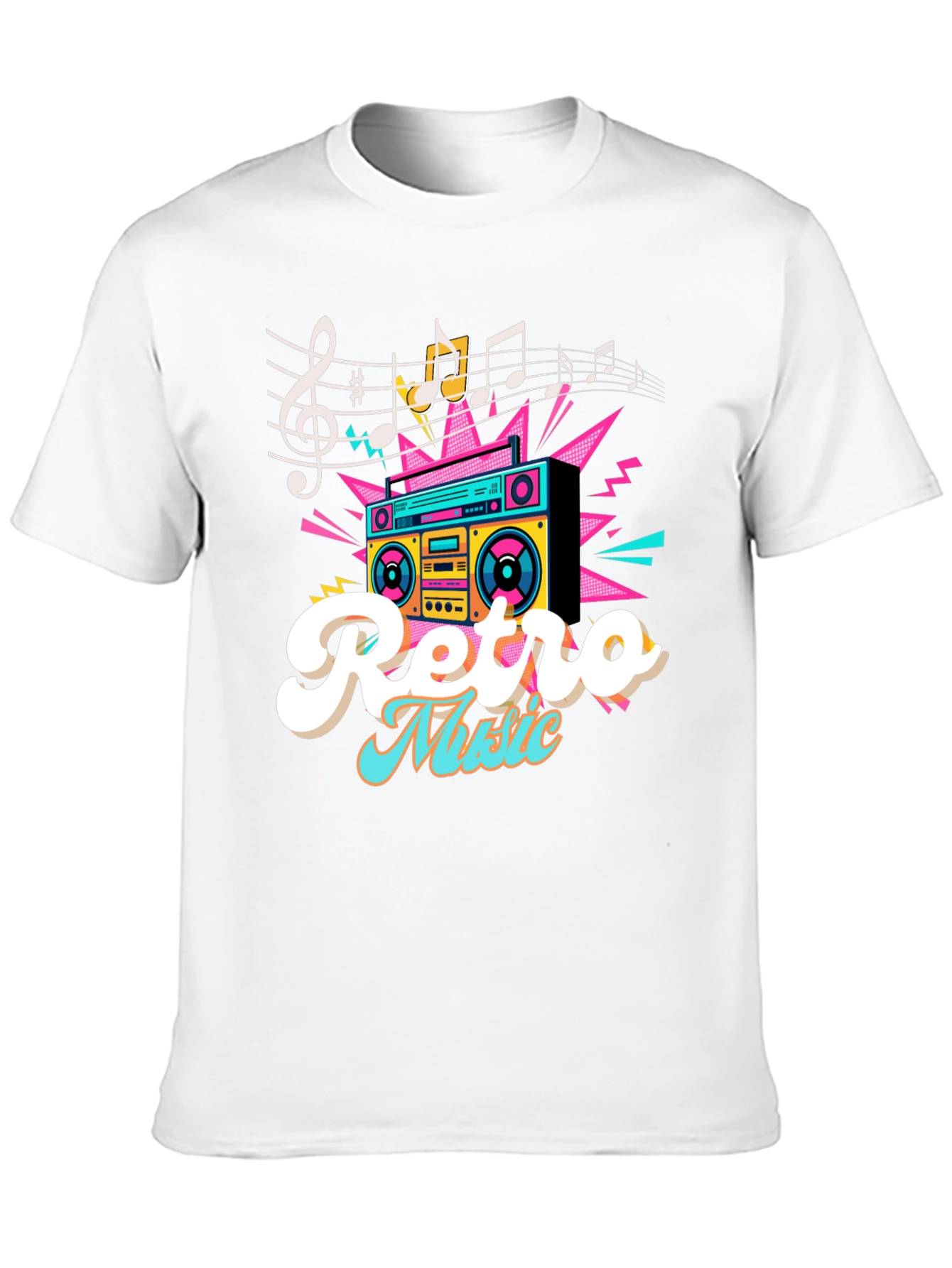 Retro Music T-Shirt - Boombox Graphic Tee