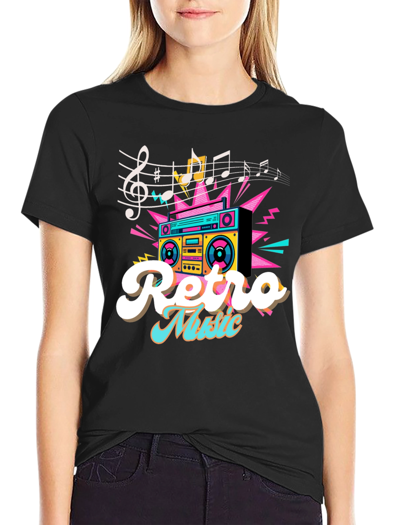 Retro Music T-Shirt - Boombox Graphic Tee