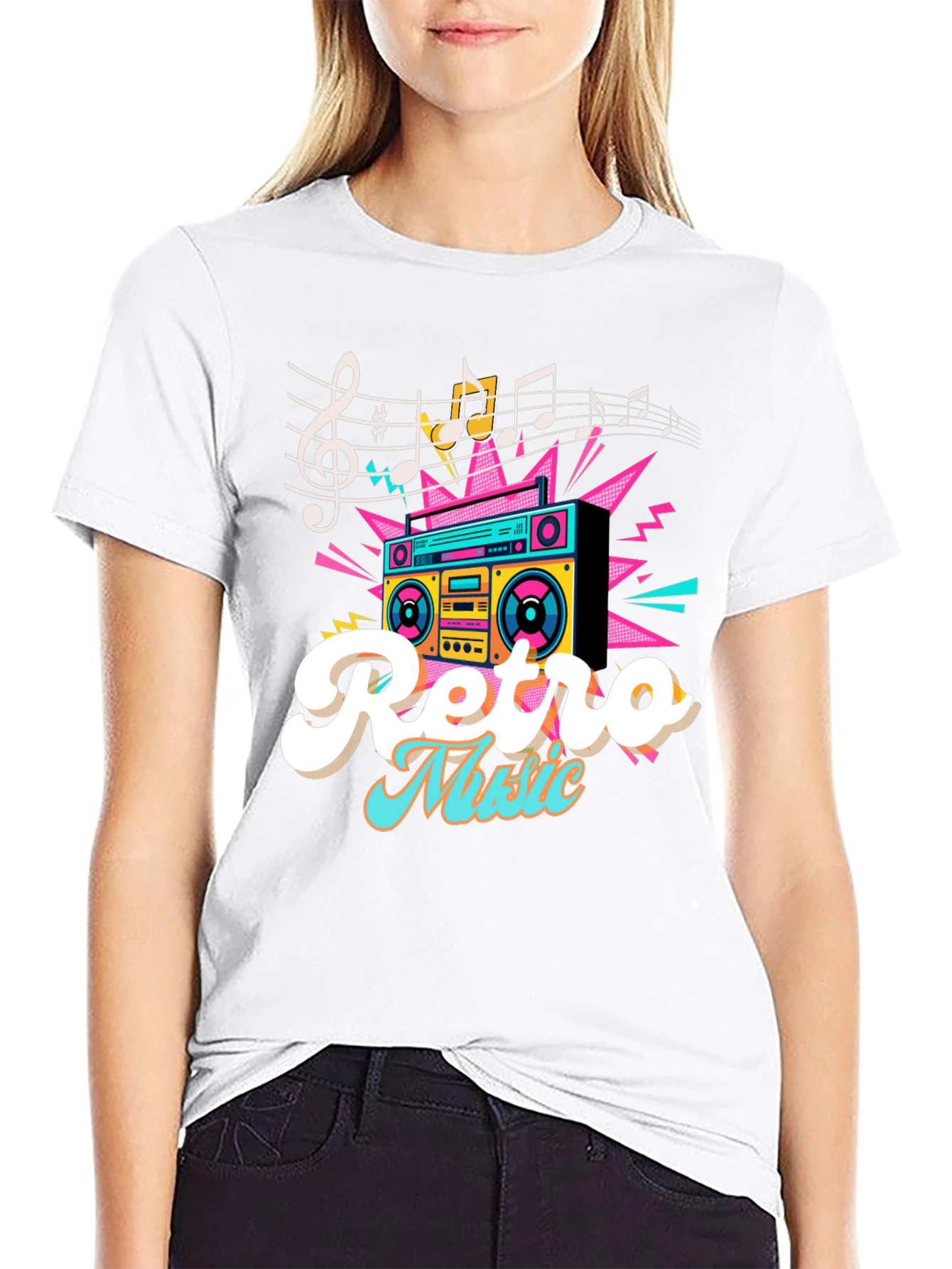 Retro Music T-Shirt - Boombox Graphic Tee