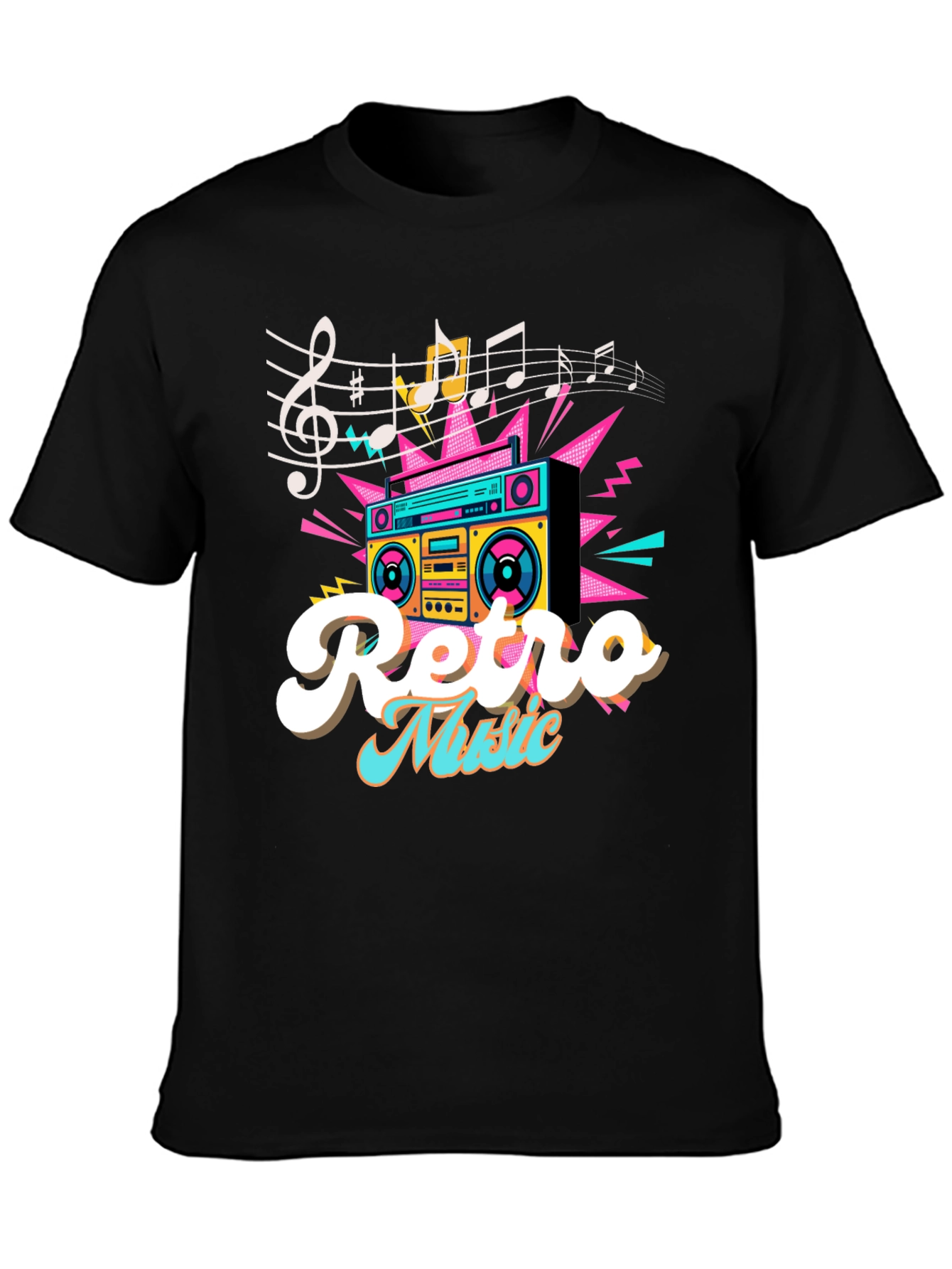 Retro Music T-Shirt - Boombox Graphic Tee
