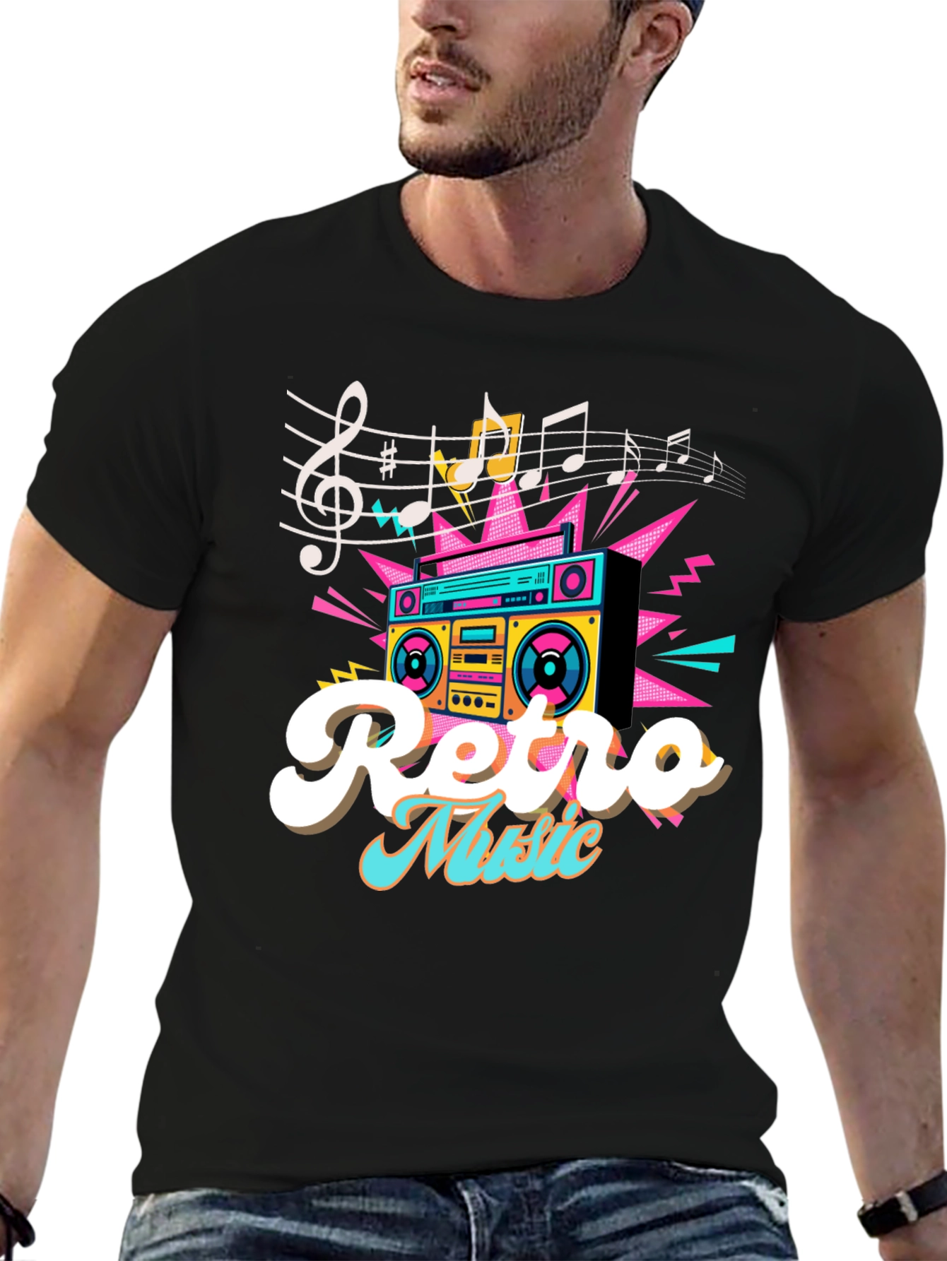 Retro Music T-Shirt - Boombox Graphic Tee
