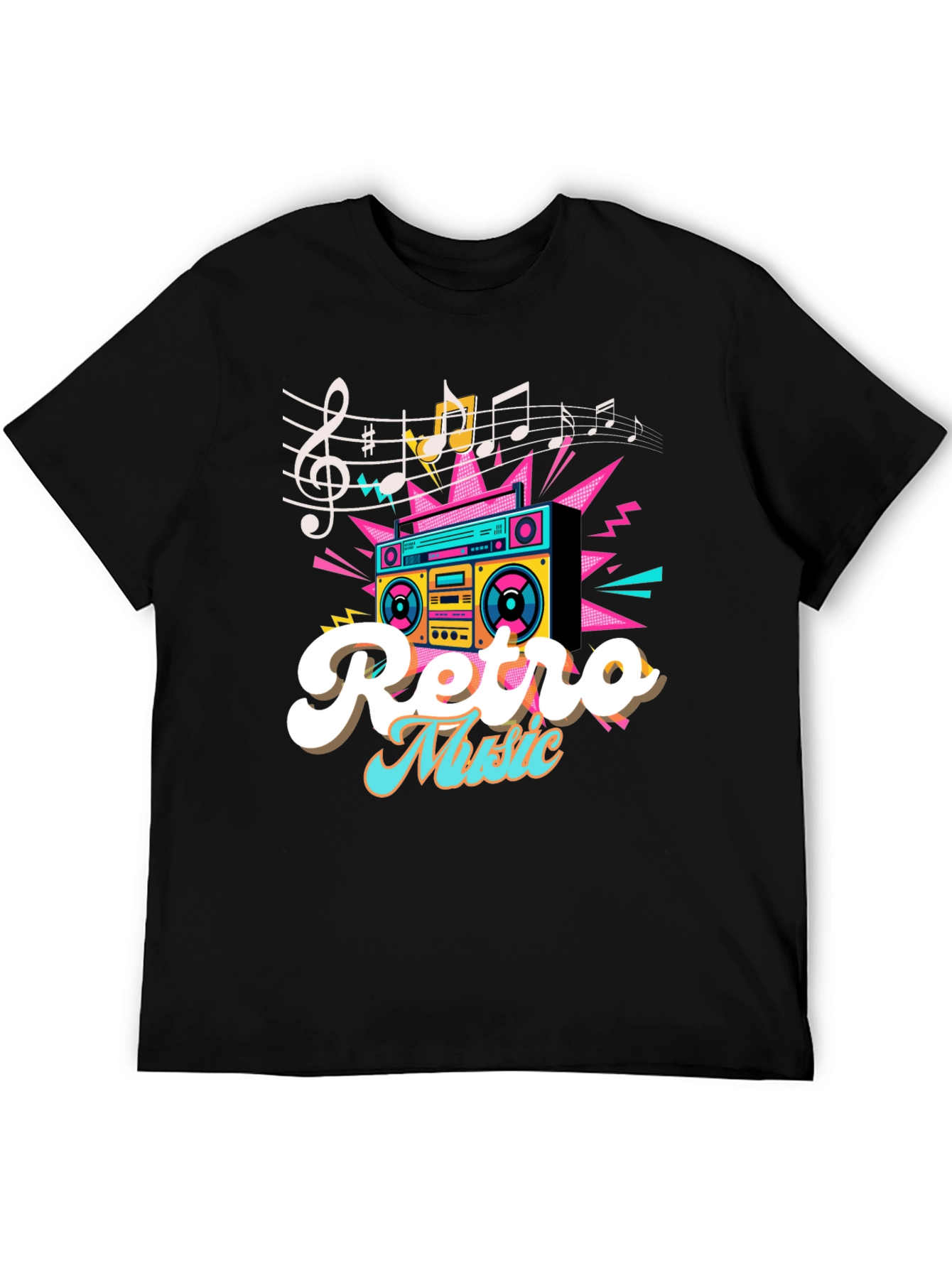 Retro Music T-Shirt - Boombox Graphic Tee