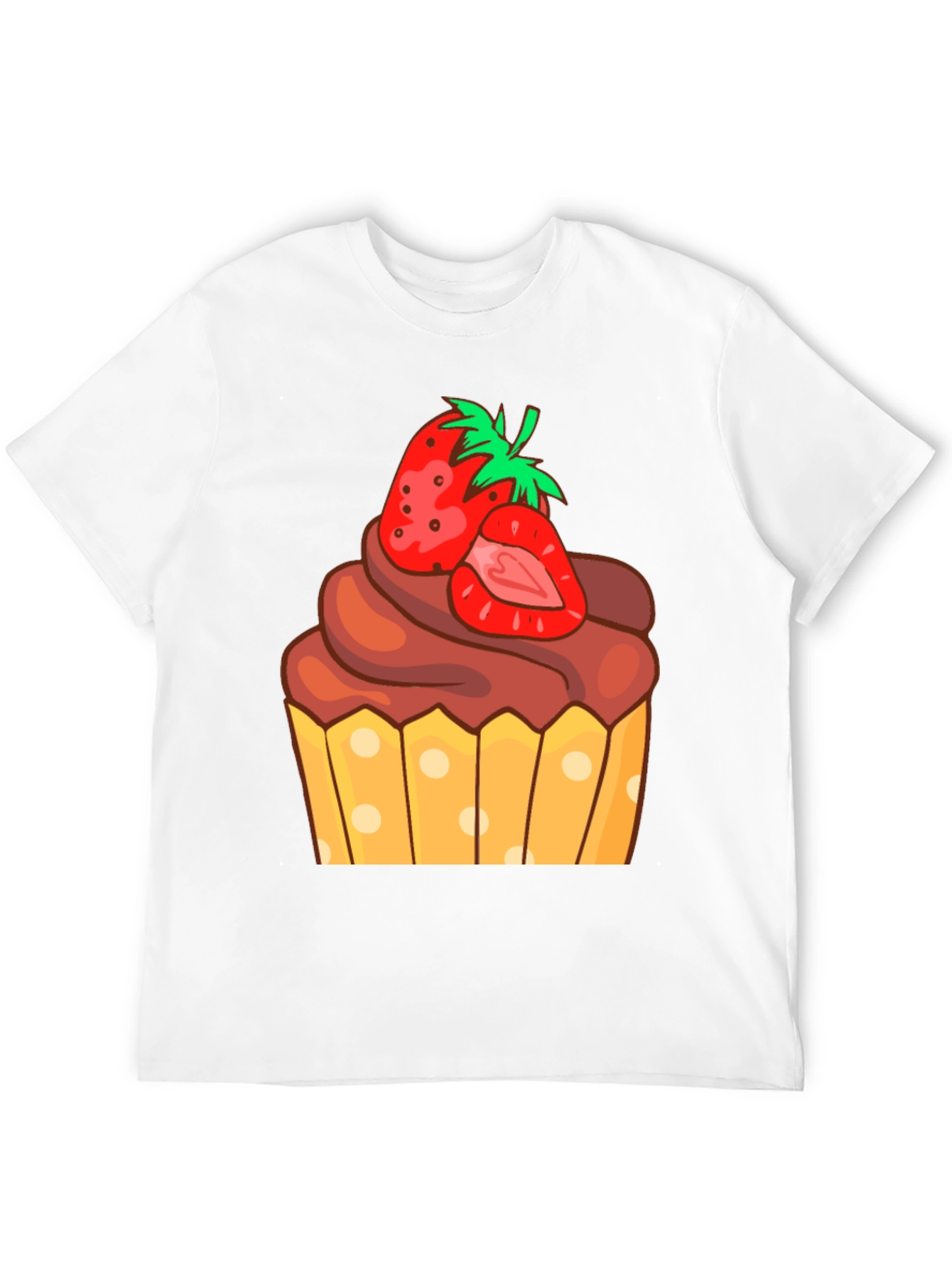 Strawberry Cupcake Graphic Tee - Sweet Treat Shirt