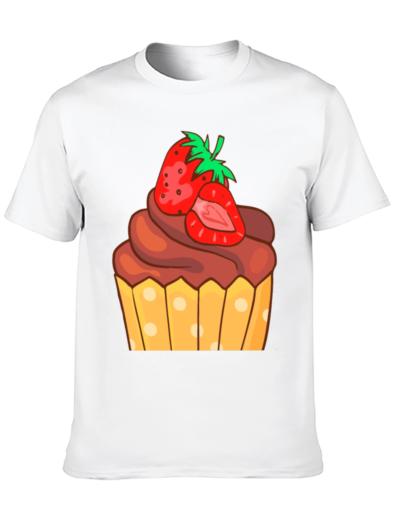 Strawberry Cupcake Graphic Tee - Sweet Treat Shirt