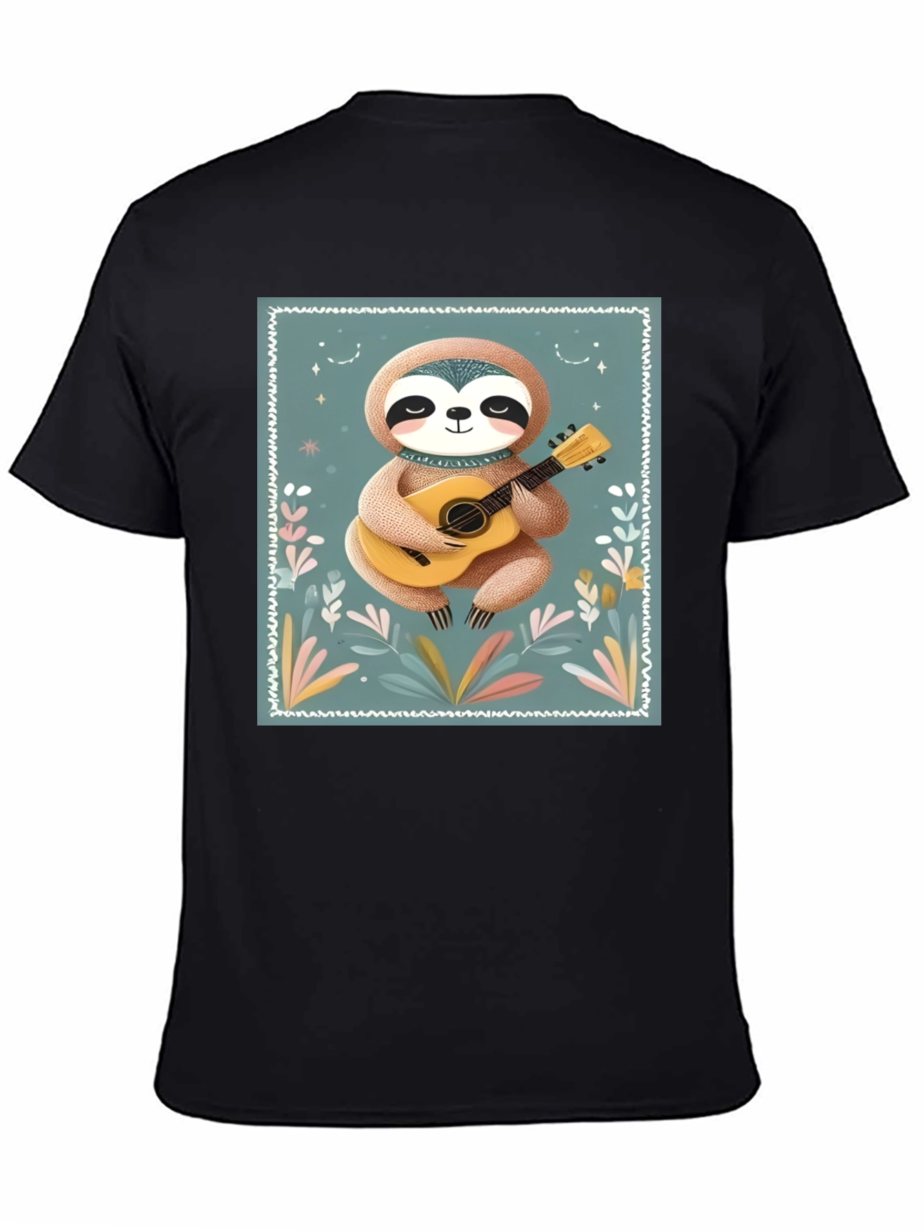 Sloth Guitarist Graphic Tee - Black