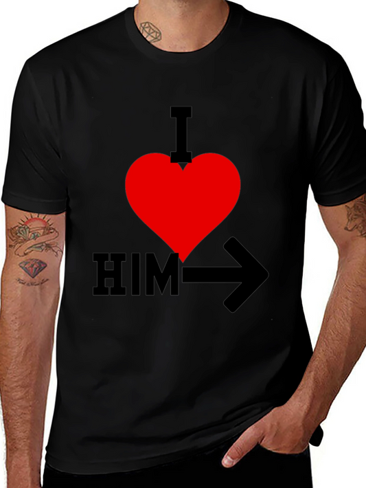 I Heart HIM Graphic Tee - Black Cotton Blend Shirt