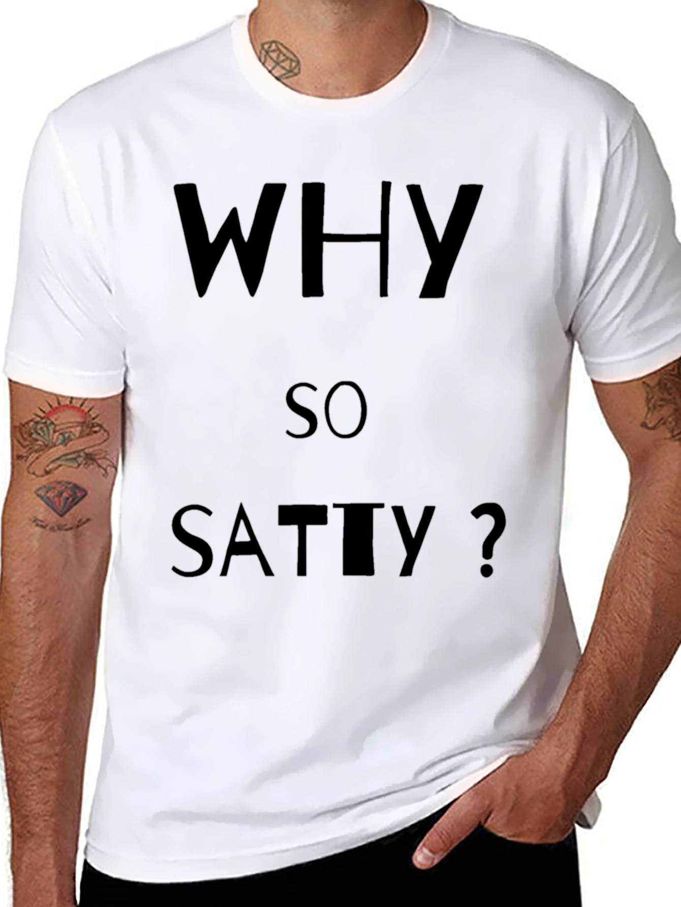 Why So Satty? Black Cotton T-Shirt