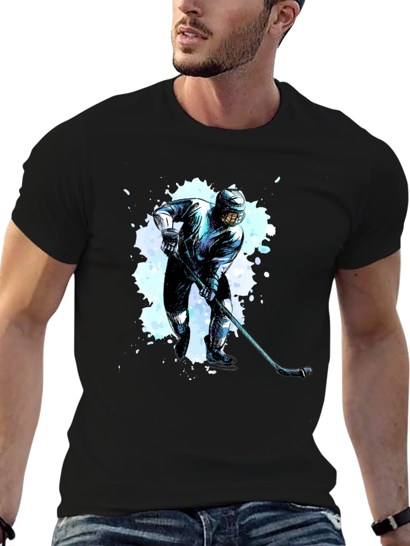 Hockey Player Graphic T-Shirt - Cool Fan Apparel